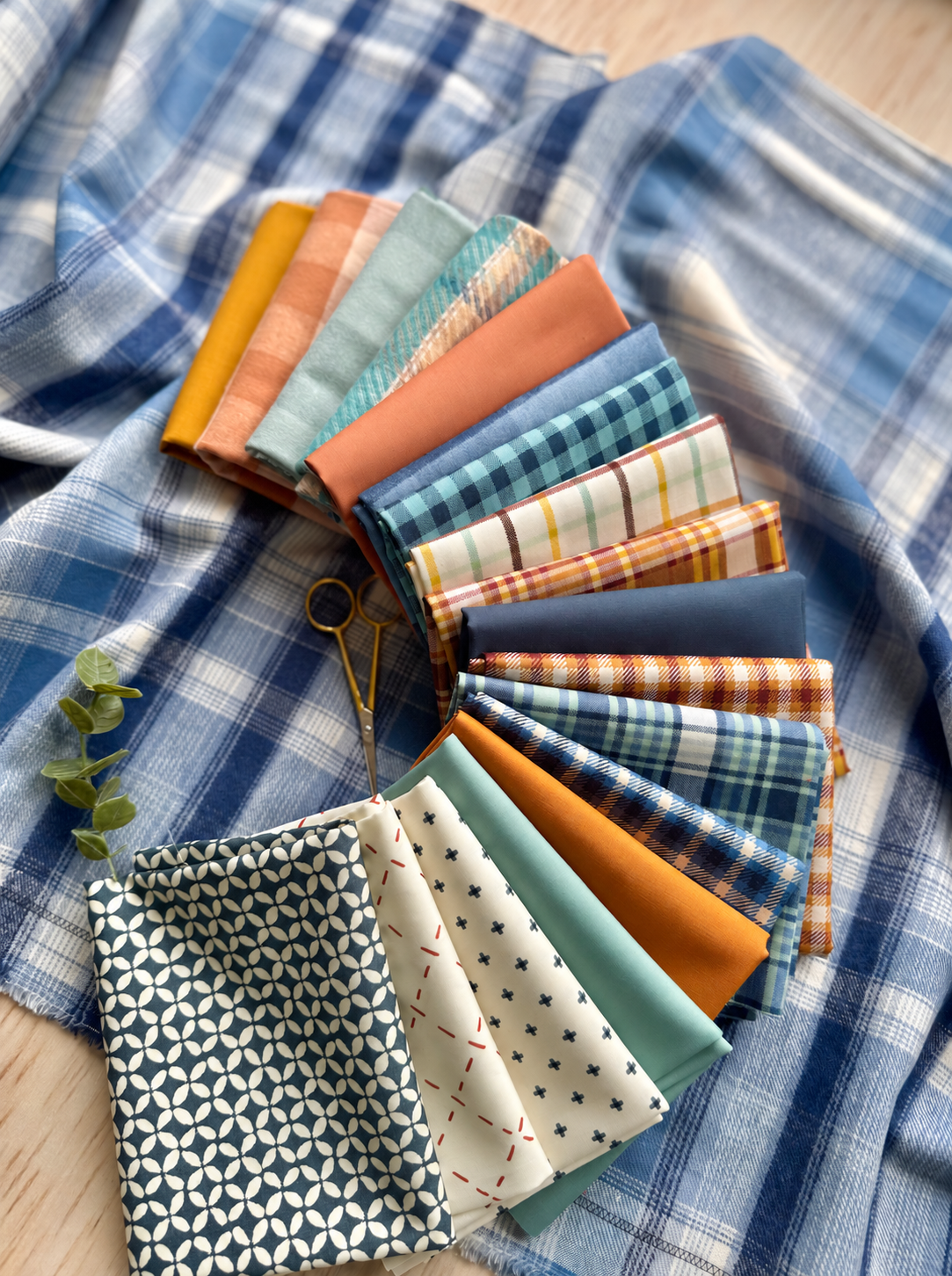 Grandad's Pyjamas Cotton Fabric Bundle - 18 Fat Quarters - product view 4