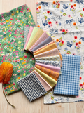 Big Patch Cotton Quilt Fabric Kit with Backing - Throw - product view 1