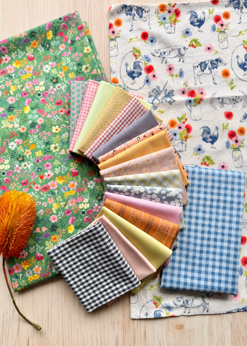 Big Patch Cotton Quilt Fabric Kit with Backing - Throw - product view 2
