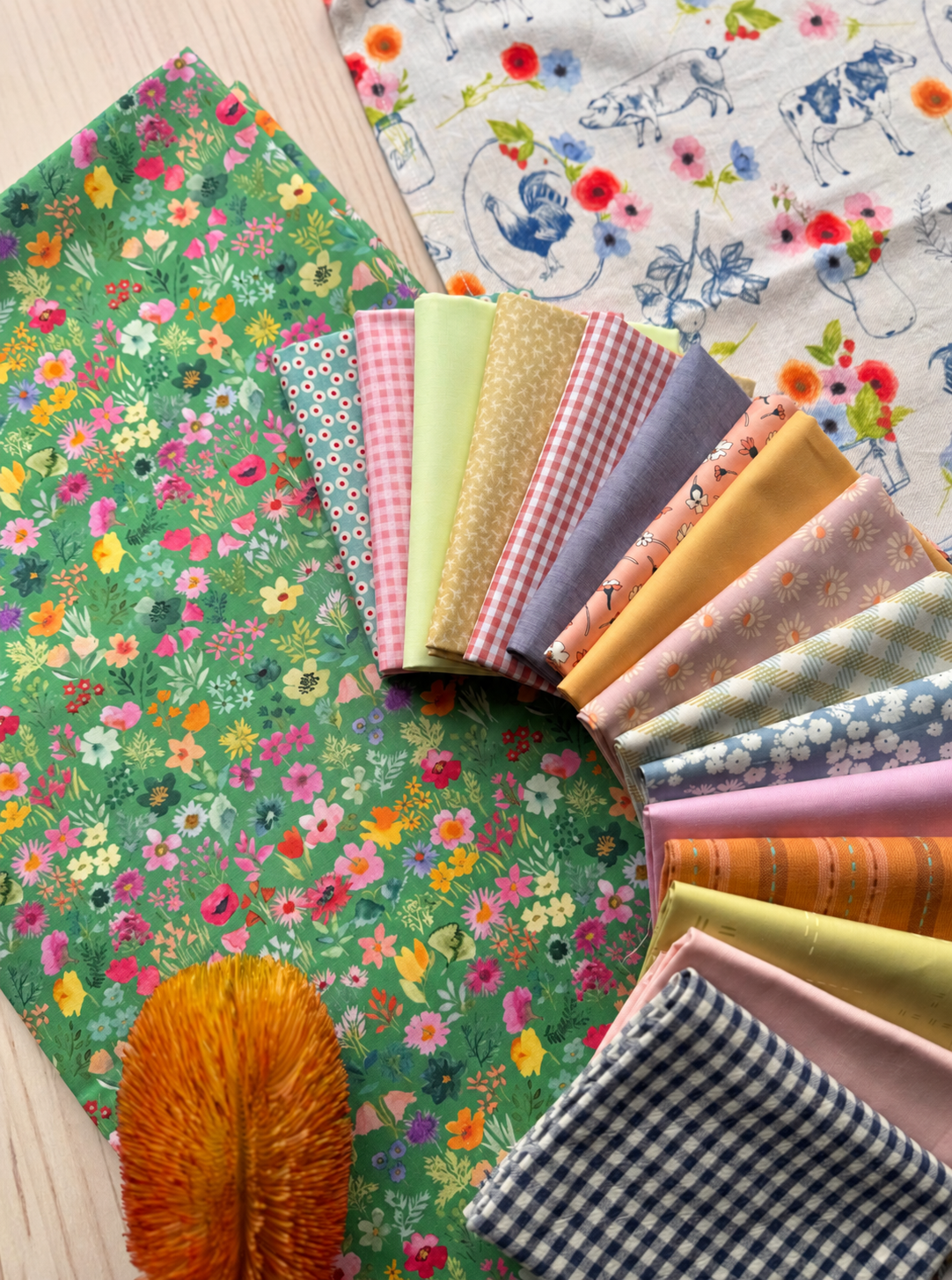 Big Patch Cotton Quilt Fabric Kit with Backing - Throw - product view 5